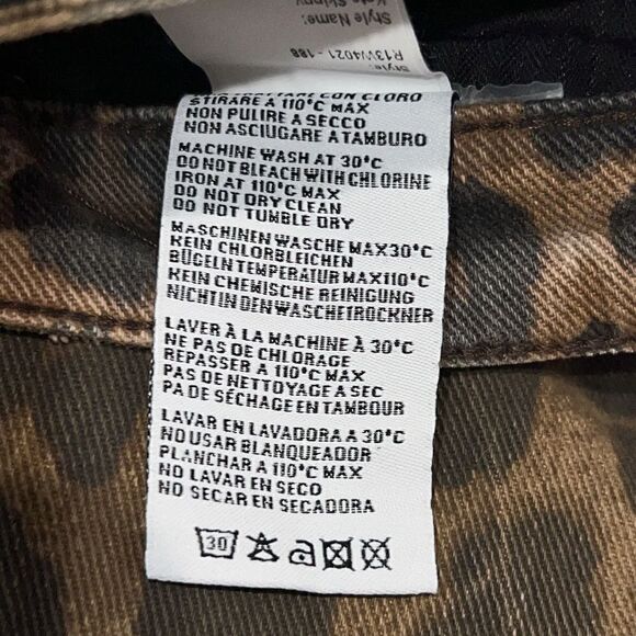 NWT R13 Kate Skinny Distressed Leopard Print Jeans Size 25 - Picture 14 of 15